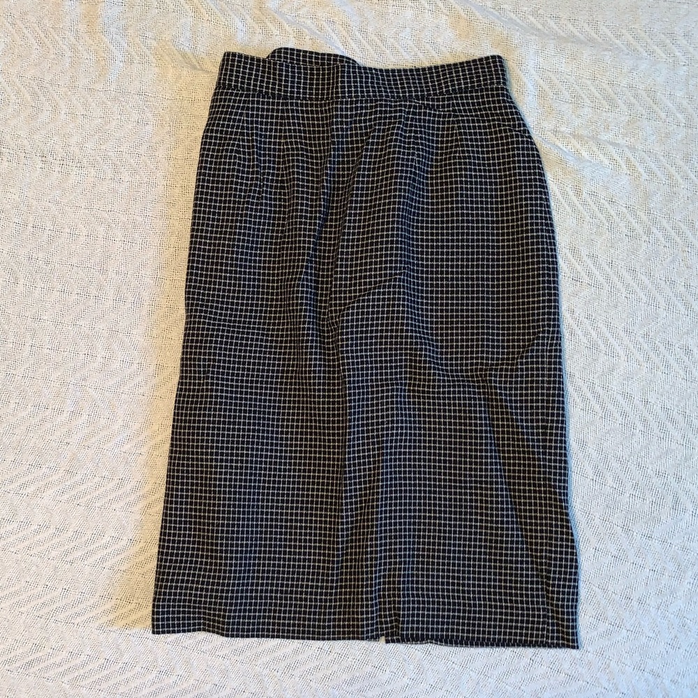 Long pencil plaid skirt